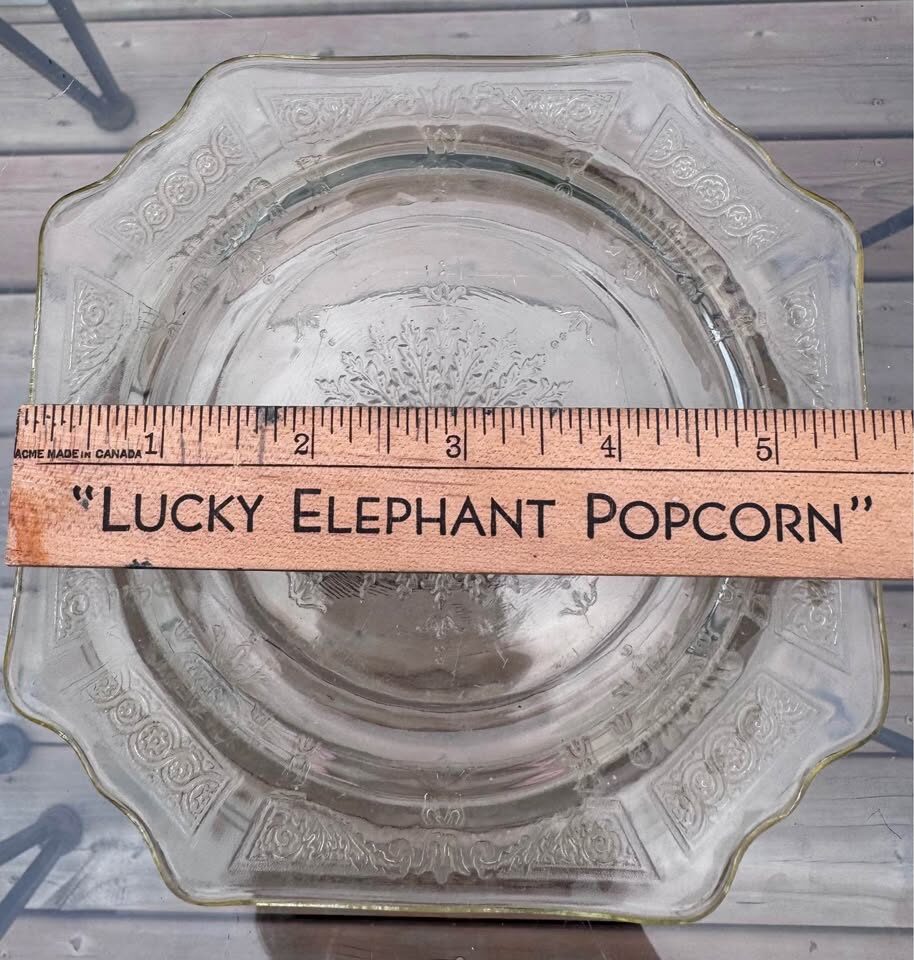 Vintage 1930s Anchor Hocking Princess Topaz Depression Glass Plate - 5.5" - photo 2
