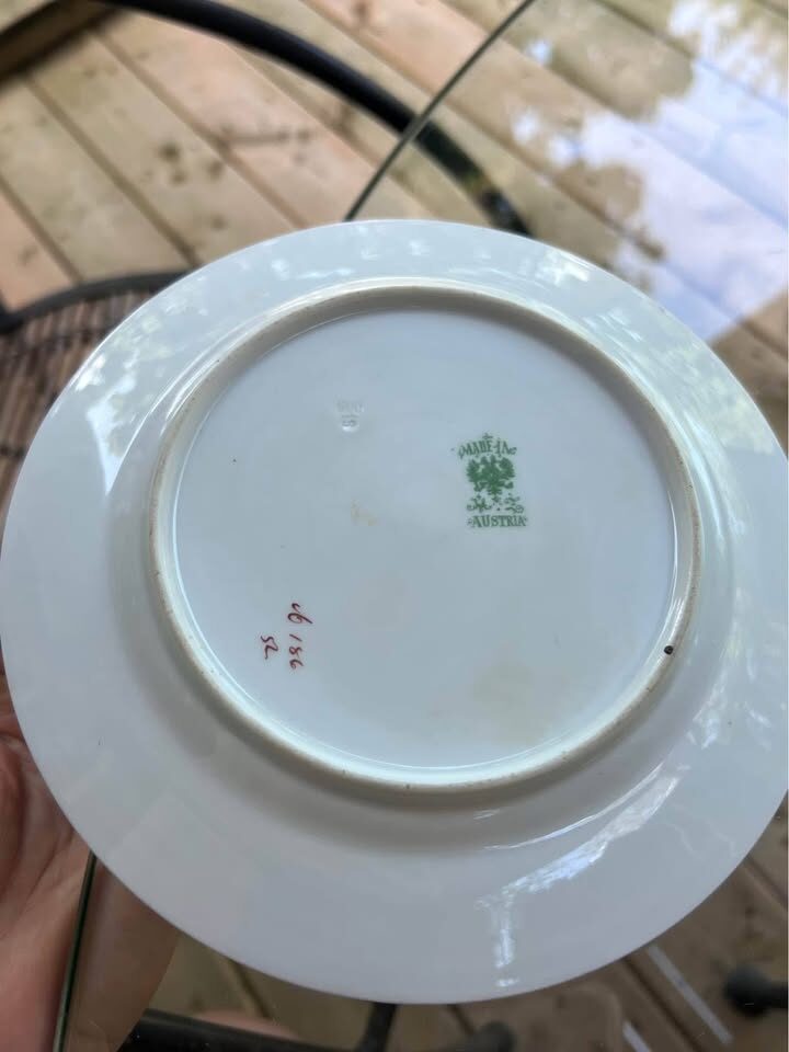 Antique MZ Austria Porcelain Cabinet Plate “Constance” Portrait, Art Nouveau - photo 3