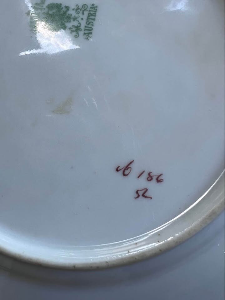 Antique MZ Austria Porcelain Cabinet Plate “Constance” Portrait, Art Nouveau - photo 5