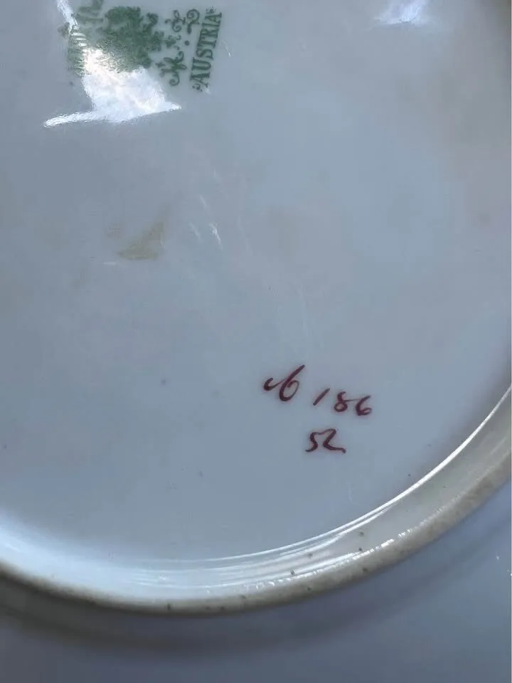Antique MZ Austria Porcelain Cabinet Plate “Constance” Portrait, Art Nouveau - photo 5