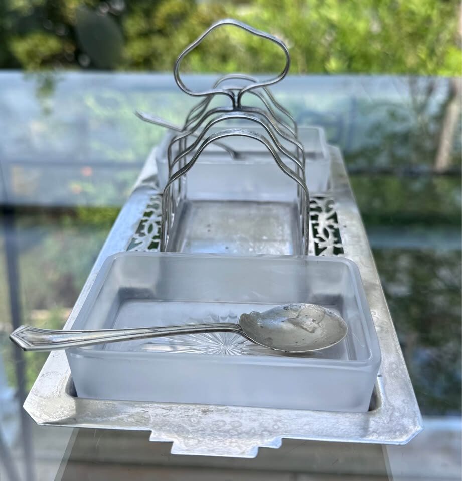 Rare 1930s Art Deco EPNS Silver Breakfast Set - 100% Complete with Patent - photo 6