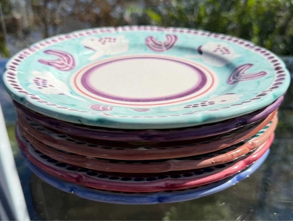 Vintage Nuova Vietri Italy Hand Painted Campagna Plates Whimsical Animals & Fish - photo 5