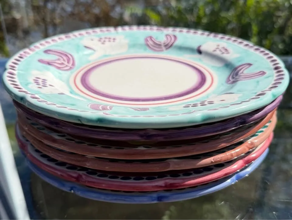 Vintage Nuova Vietri Italy Hand Painted Campagna Plates Whimsical Animals & Fish - photo 5