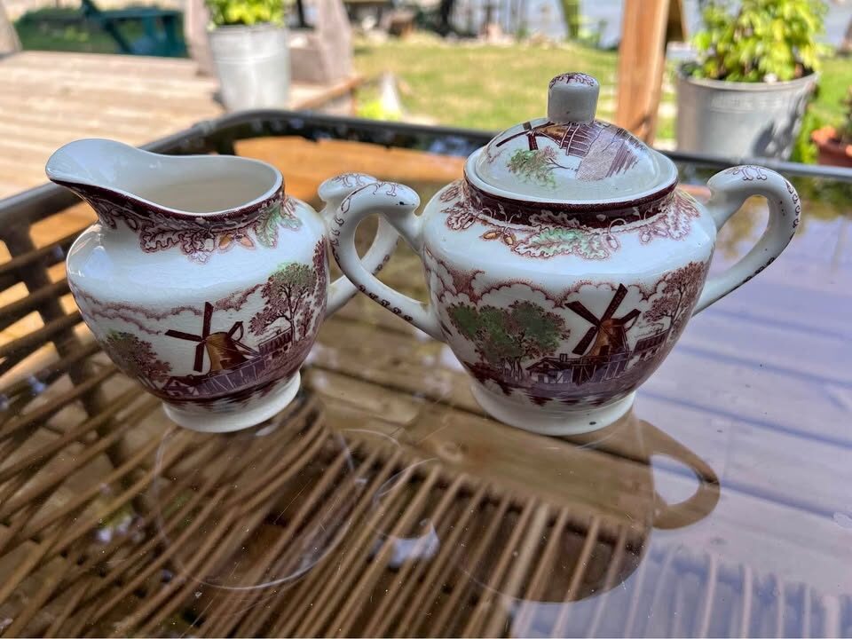 Vintage Sugar Bowl & Creamer Japan - photo 1