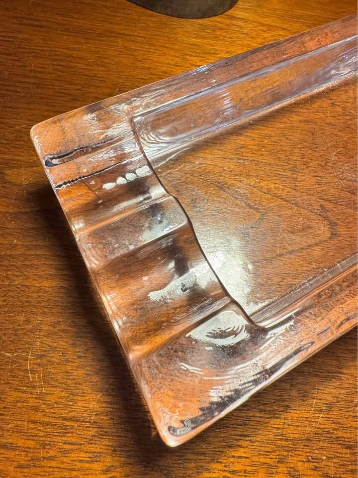 Heavy Clear Glass Mid Century modern Ashtray/Catchall - photo 2