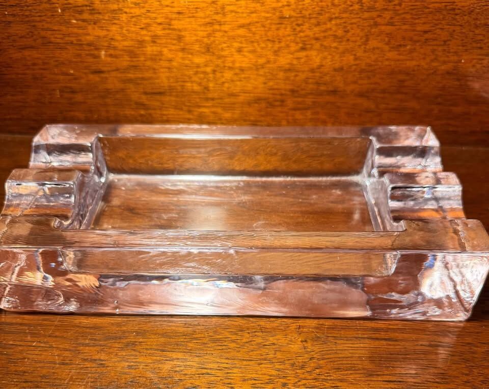 Heavy Clear Glass Mid Century modern Ashtray/Catchall - photo 3