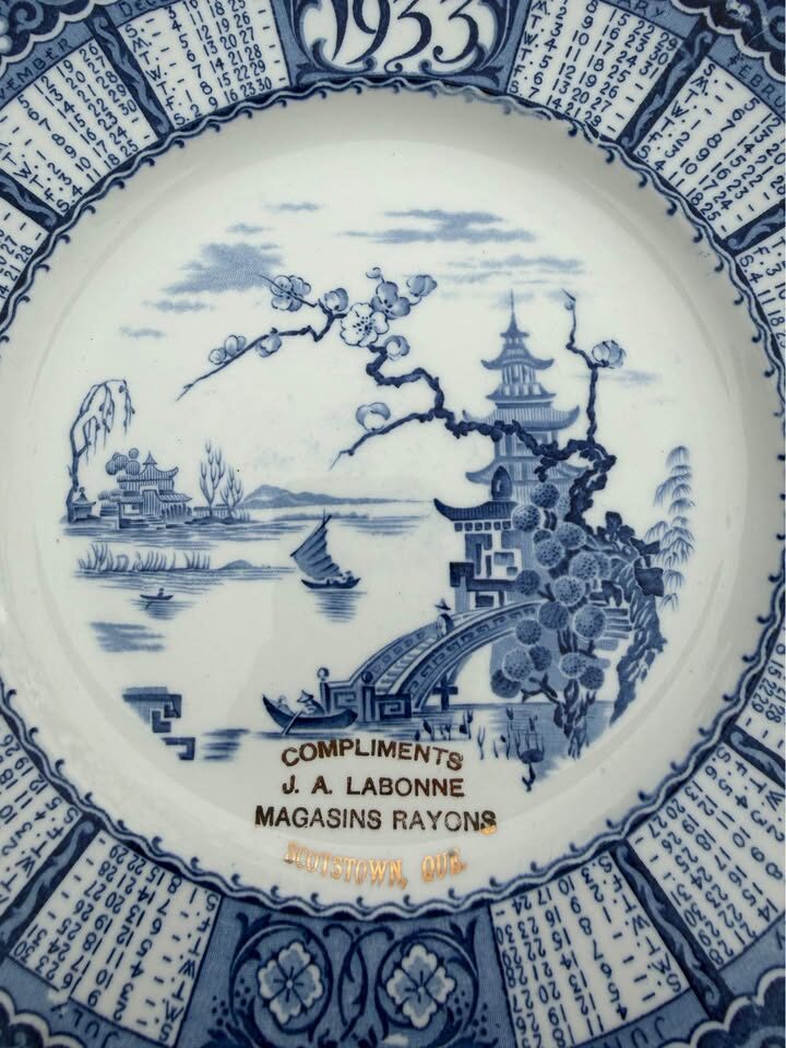 PRISTINE Scotstown Quebec Antique Calendar Plates (1915, 1926, 1933) – Museum-Quality Set - photo 3