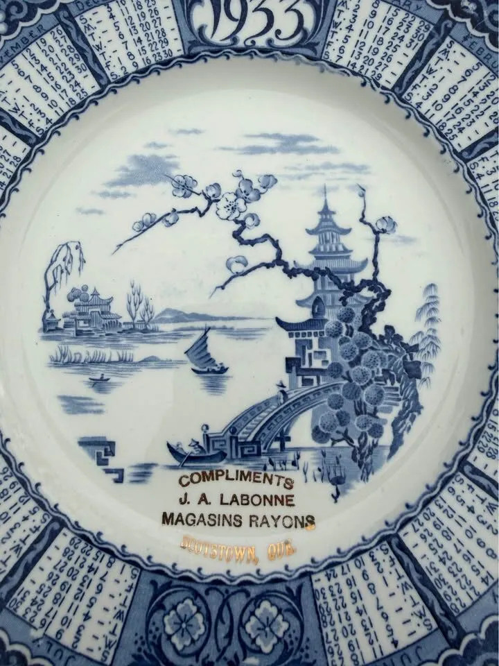 PRISTINE Scotstown Quebec Antique Calendar Plates (1915, 1926, 1933) – Museum-Quality Set - photo 3