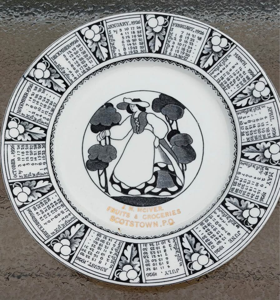 PRISTINE Scotstown Quebec Antique Calendar Plates (1915, 1926, 1933) – Museum-Quality Set - photo 6