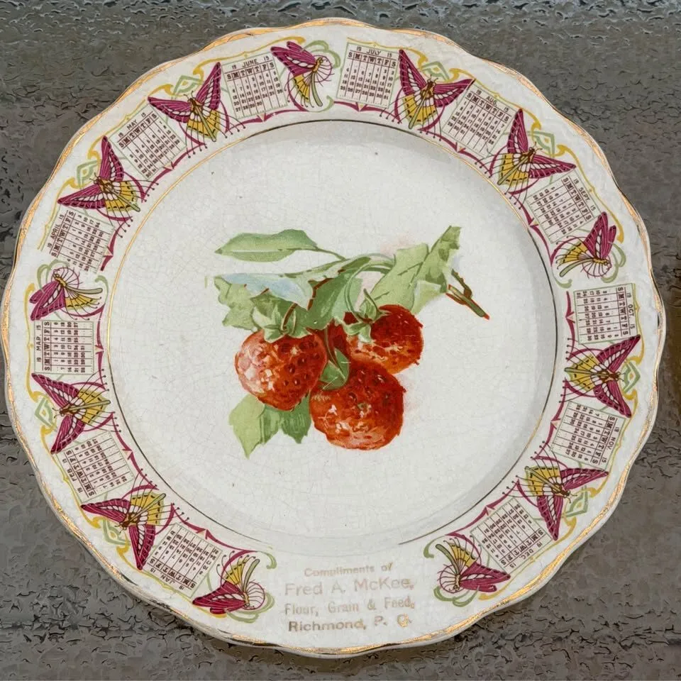 PRISTINE Scotstown Quebec Antique Calendar Plates (1915, 1926, 1933) – Museum-Quality Set - photo 8