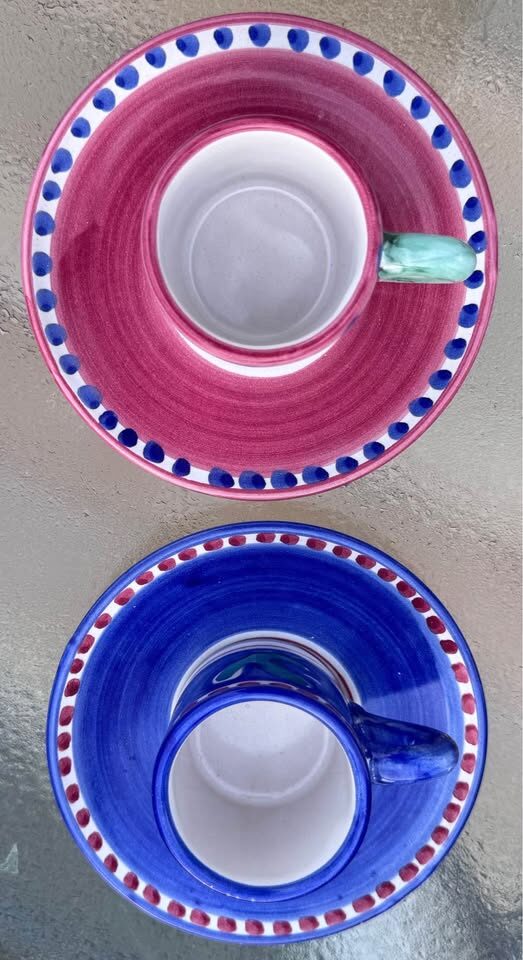 Authentic Solimene & Nuova Vietri Italian Ceramic Espresso/Coaster Set - photo 8