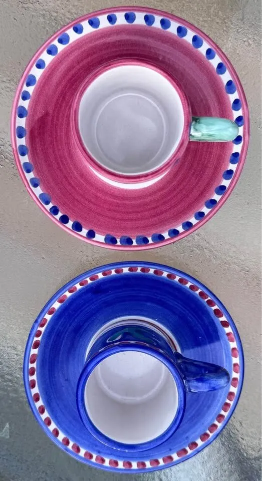 Authentic Solimene & Nuova Vietri Italian Ceramic Espresso/Coaster Set - photo 8