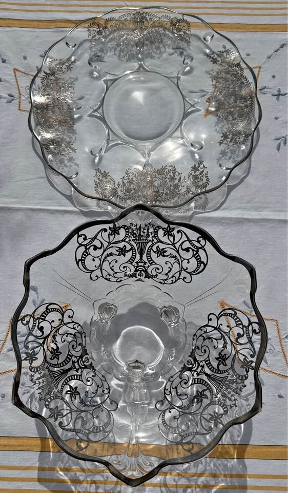 Vintage Sterling Silver Overlay Console Set - 2pc Wedding Centerpiece - photo 2