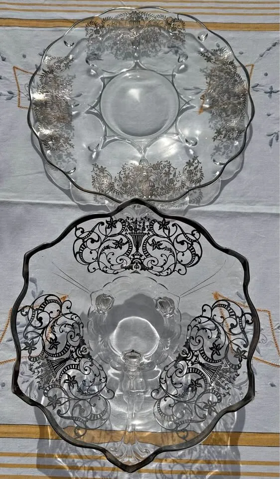 Vintage Sterling Silver Overlay Console Set - 2pc Wedding Centerpiece - photo 2