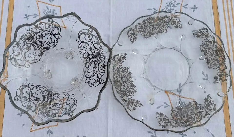 Vintage Sterling Silver Overlay Console Set - 2pc Wedding Centerpiece - photo 6
