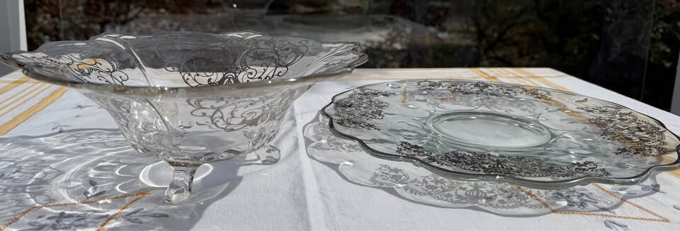 Vintage Sterling Silver Overlay Console Set - 2pc Wedding Centerpiece - photo 7
