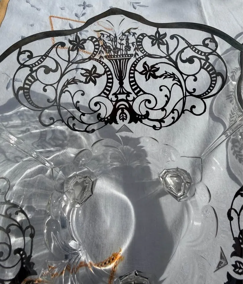 Vintage Sterling Silver Overlay Console Set - 2pc Wedding Centerpiece - photo 9