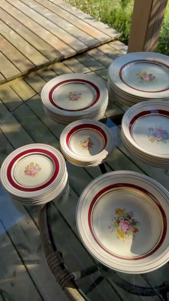 Vintage 1930s Wood’s Ivory Ware England "Regent" Dinnerware Set - 58 Pcs