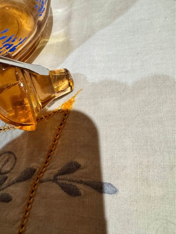 Amber French Glass Decanter & Cups Set - Nautical Sailboat Design - photo 4