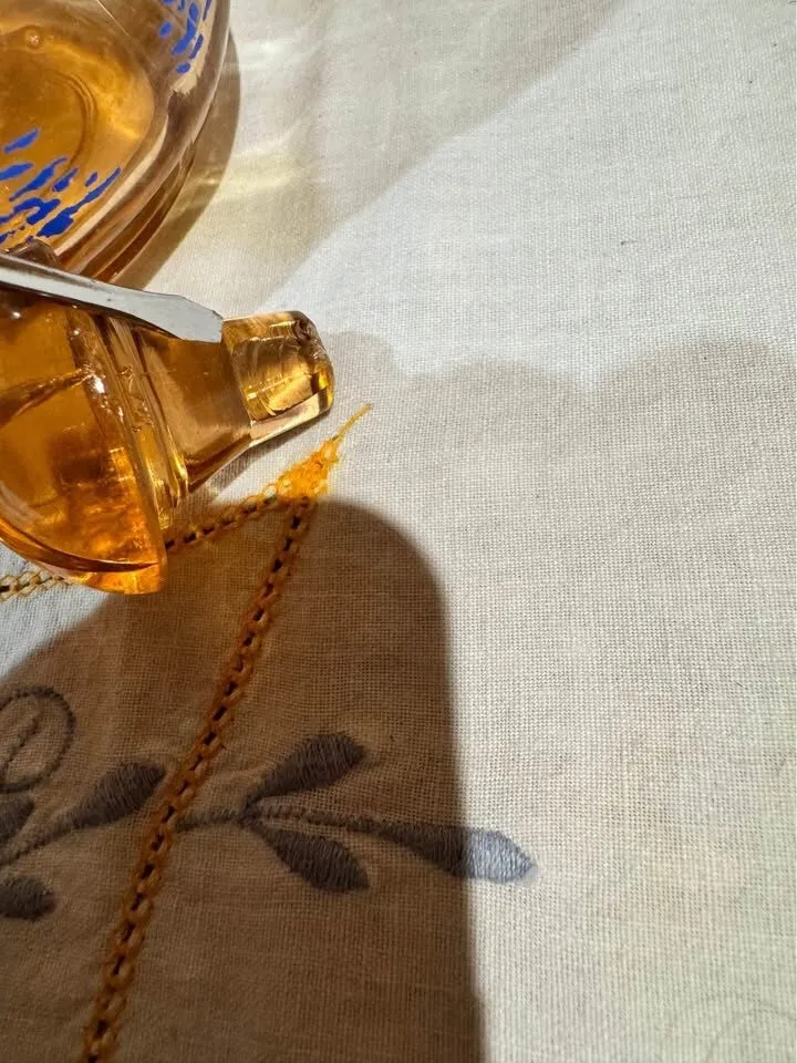 Amber French Glass Decanter & Cups Set - Nautical Sailboat Design - photo 4