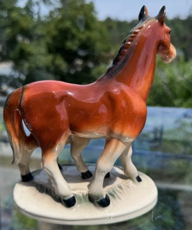 Dream Room Decor! Horse Figurine Vintage Ceramic Mare & Foal - photo 6