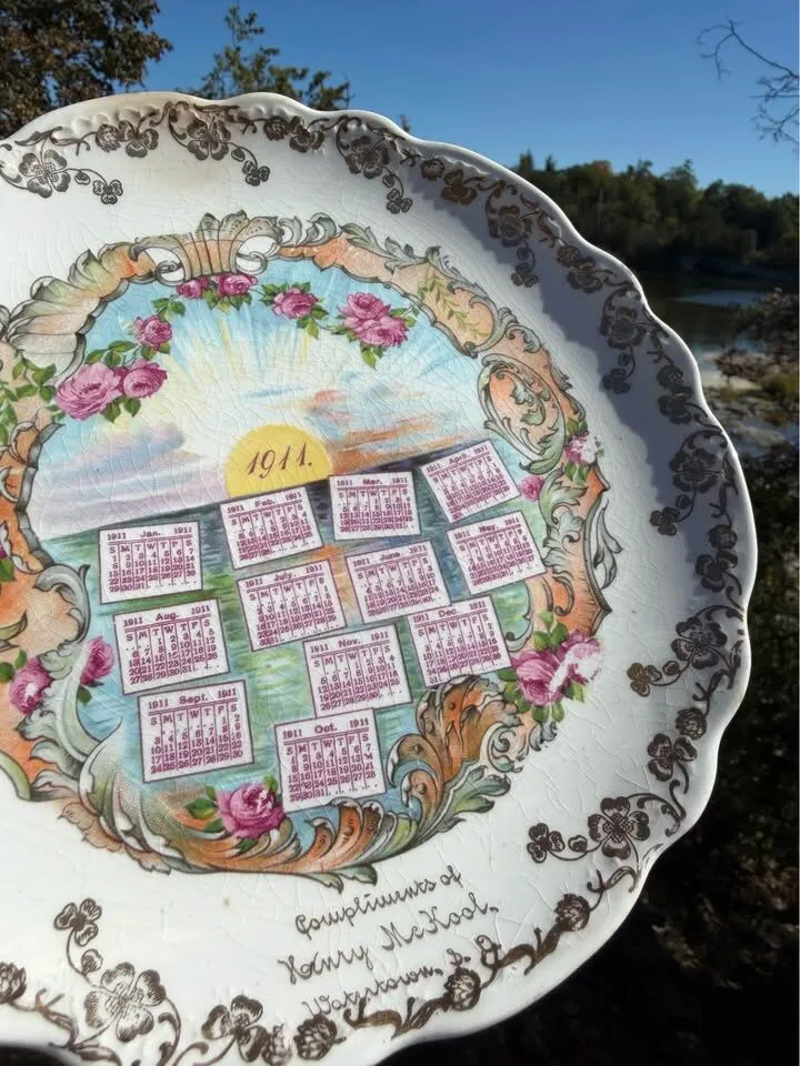 Antique 1911 & 1912 Calendar Plates Lot of 2 - McNicol & Homer Laughlin - photo 10