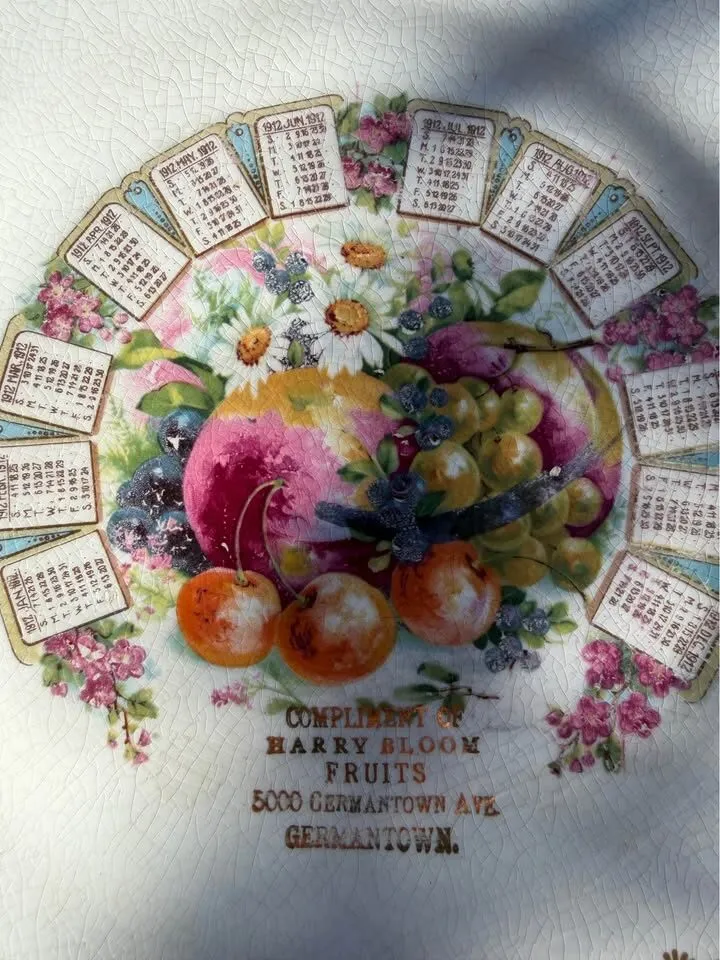 Antique 1911 & 1912 Calendar Plates Lot of 2 - McNicol & Homer Laughlin - photo 2