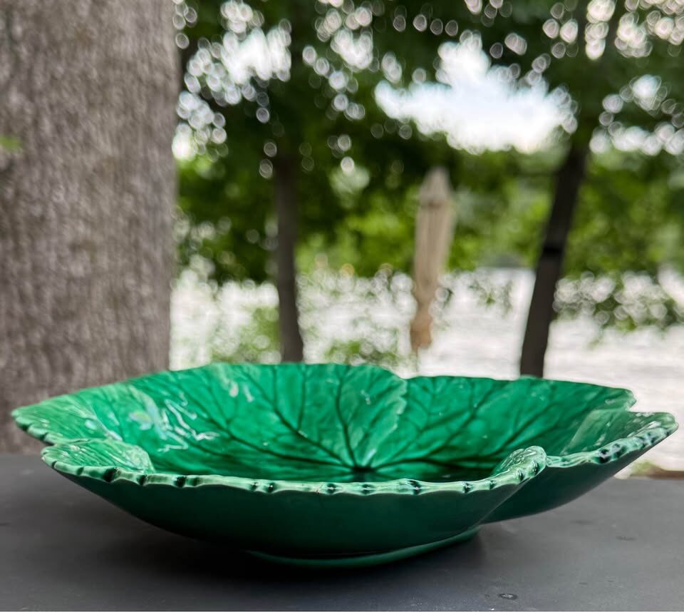 Antique Victorian Wedgwood Majolica Green Leaf Plate - September 1875 (Verified Date Code) Only One - photo 4