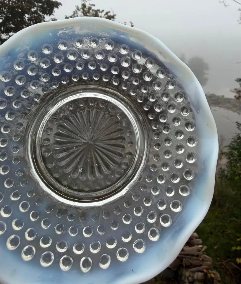 Vintage 1940s Glass Bowls - Clear Lace & Moonstone Hobnail (Priced Separately) - photo 7