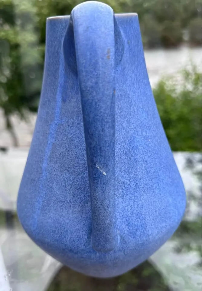 Mid Century Modern Blue Ceramic Carafe Vase Germany - photo 2