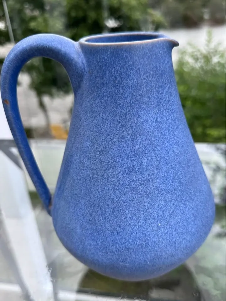 Mid Century Modern Blue Ceramic Carafe Vase Germany - photo 3