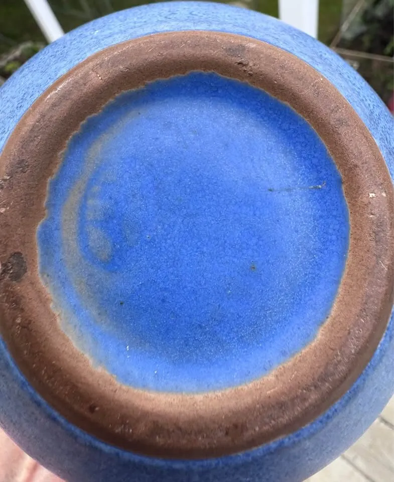 Mid Century Modern Blue Ceramic Carafe Vase Germany - photo 5