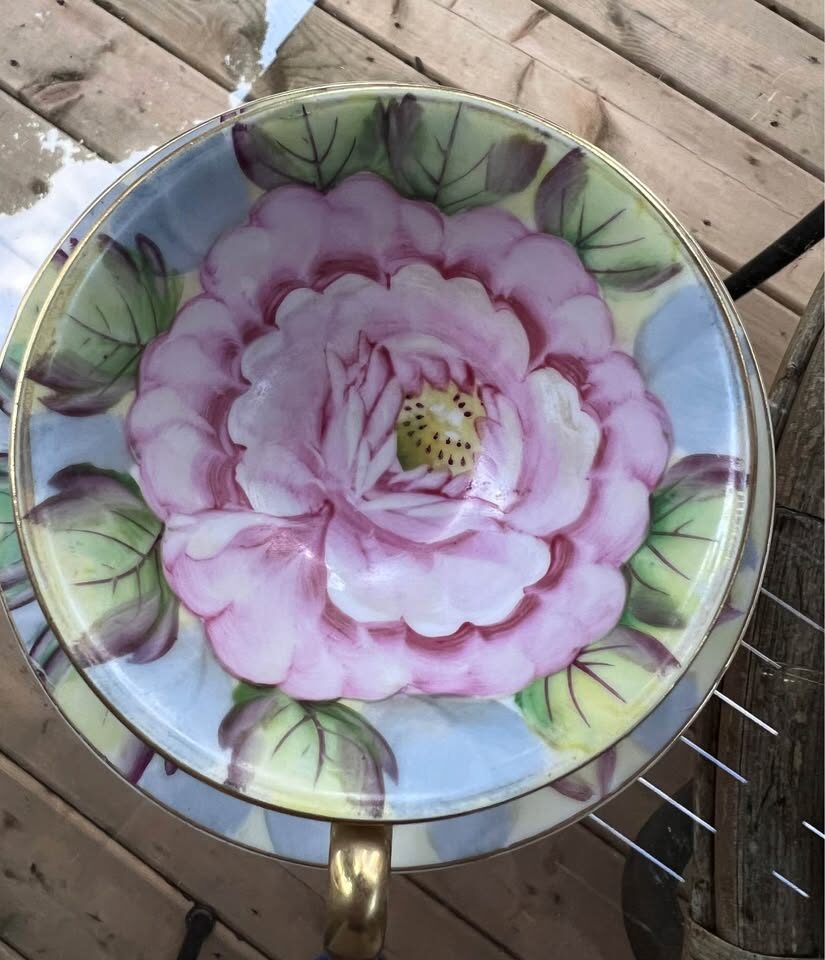 Vintage Ucagco Occupied Japan Peony Tea Set (5 Cups & Saucers) - Excellent Condition". - photo 2
