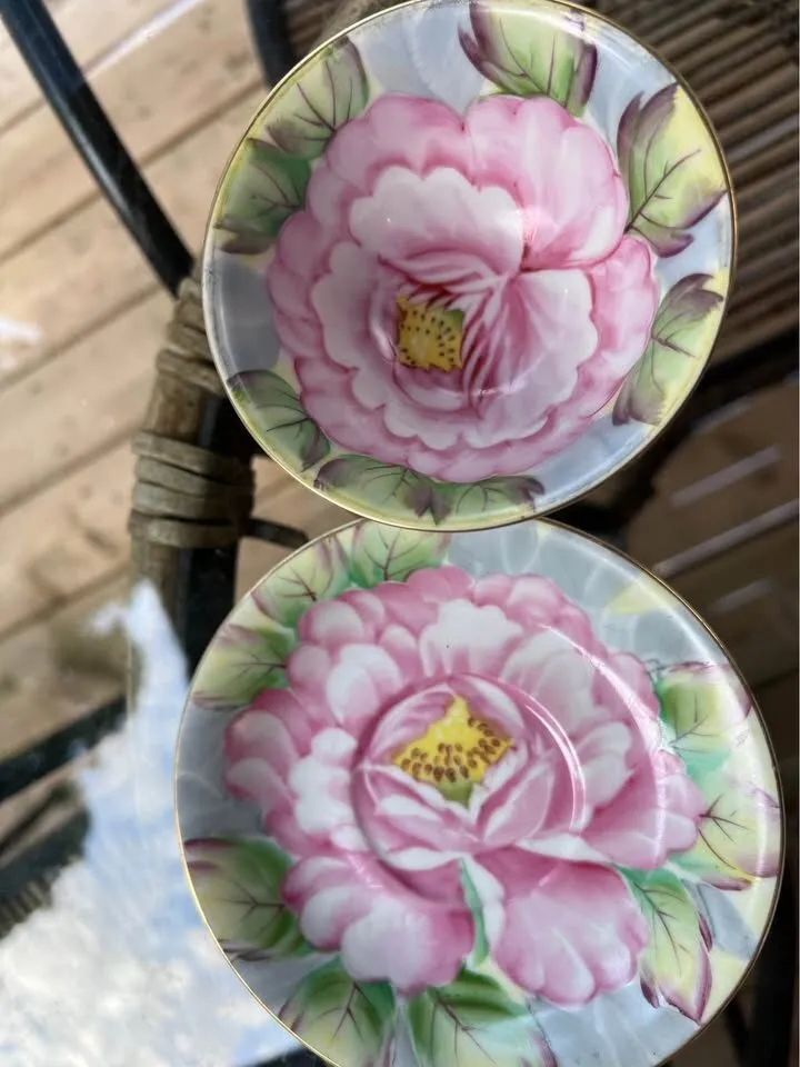 Vintage Ucagco Occupied Japan Peony Tea Set (5 Cups & Saucers) - Excellent Condition". - photo 9