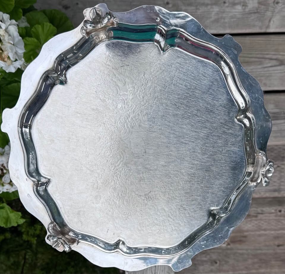 Vintage Wallace "La Reine" Silverplate Footed Serving Tray - Wedding Venue Decor! - photo 6