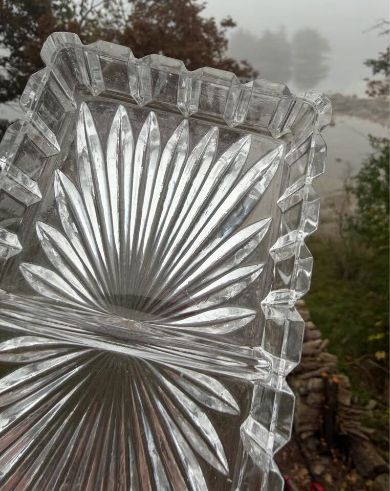 Vintage Clear Pressed Glass Divided Serving Dish Lot (3 Pieces) - photo 9