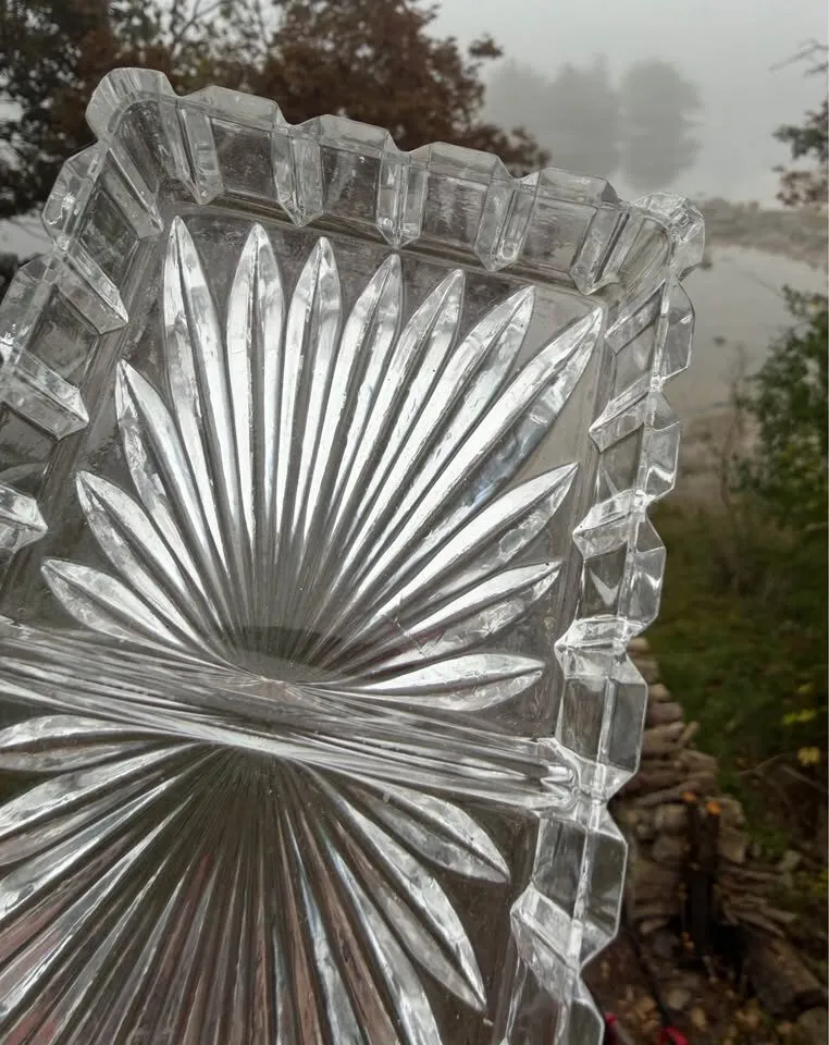 Vintage Clear Pressed Glass Divided Serving Dish Lot (3 Pieces) - photo 9