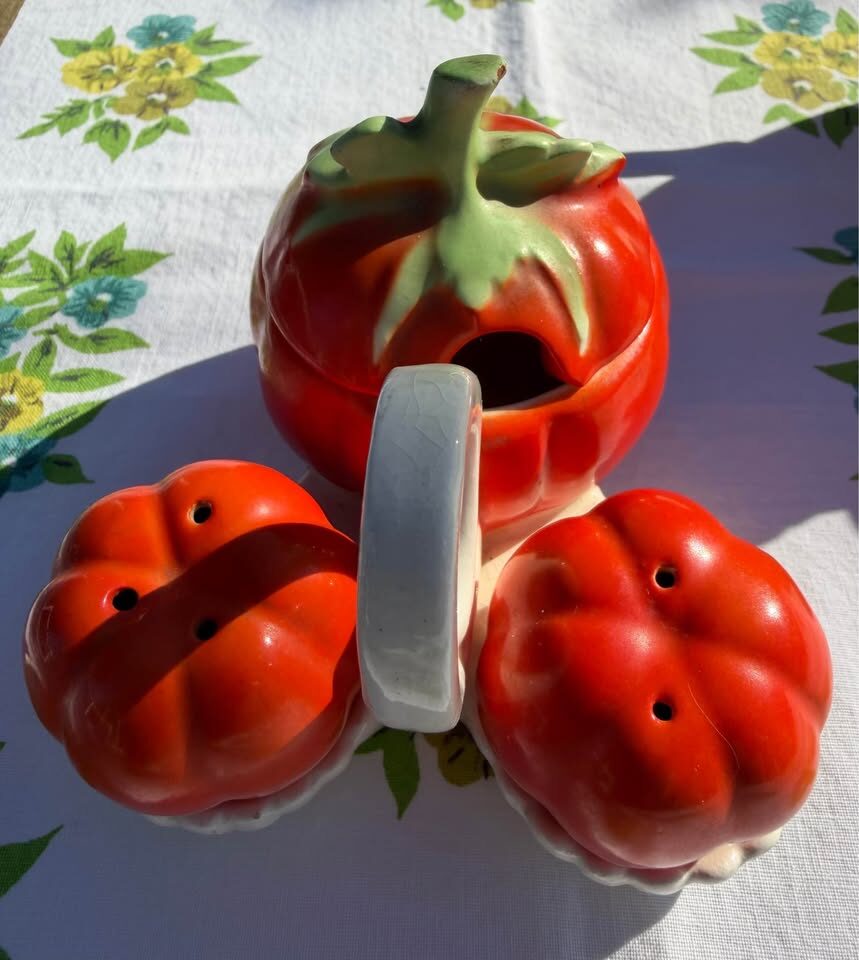 Antique German Tomato Cruet Set & Royal Bayreuth Teapot 5392 A c.1895-1910 - photo 8
