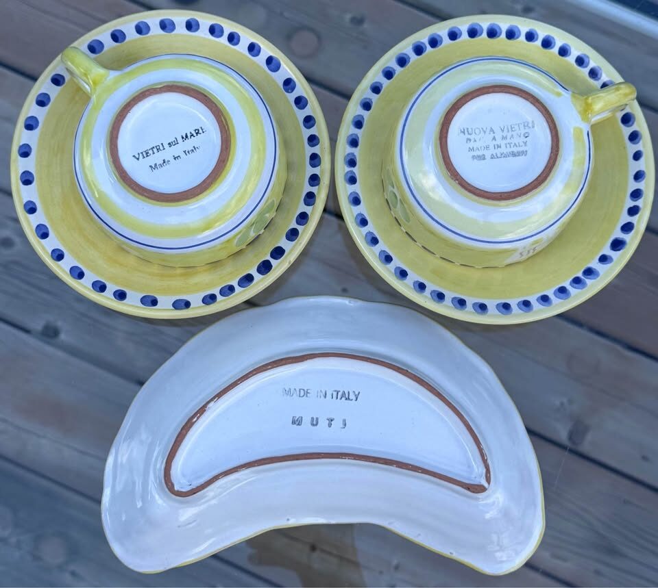 Vintage Italian Majolica Large Tea/Coffee Set - Vietri sul Mare / Muti (3 Pcs) Rams - photo 7