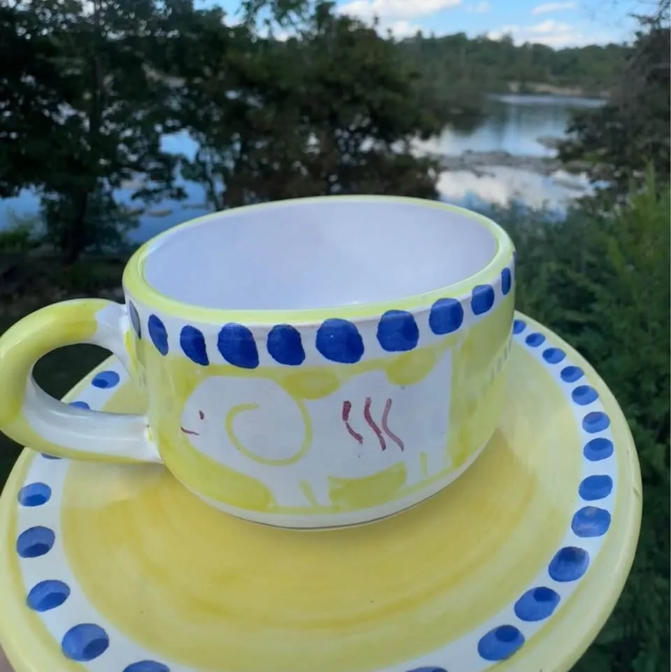 Vintage Italian Majolica Large Tea/Coffee Set - Vietri sul Mare / Muti (3 Pcs) Rams - photo 8