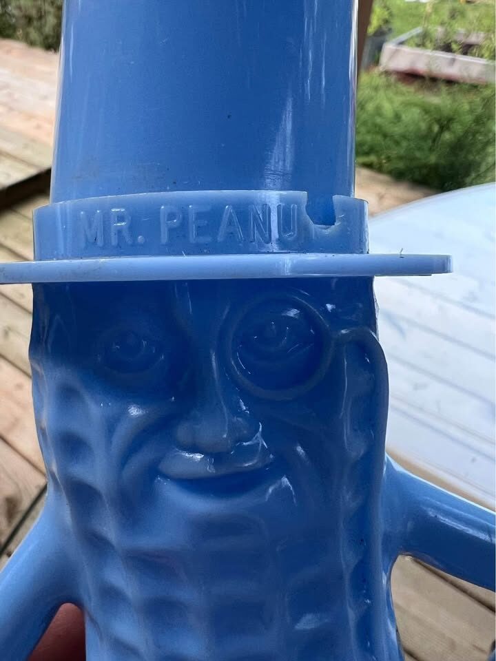 Vintage 1950s Blue Mr. Peanut Plastic Figurine - Planters Promotional Collectible - photo 5