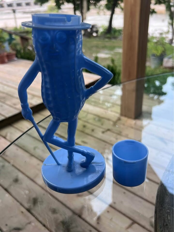 Vintage 1950s Blue Mr. Peanut Plastic Figurine - Planters Promotional Collectible - photo 6