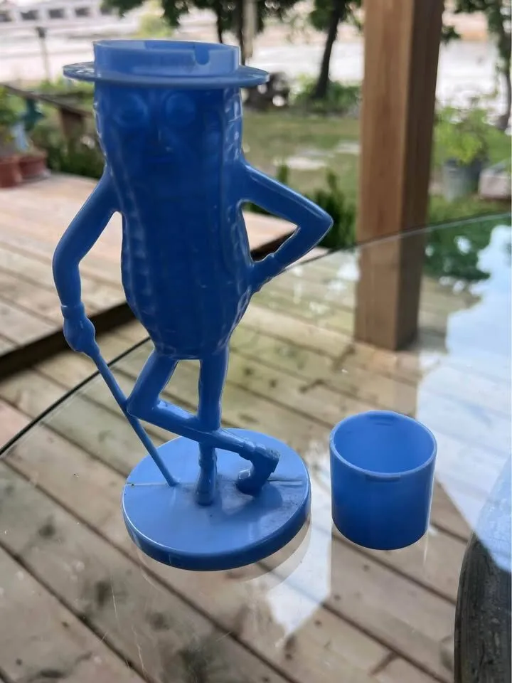 Vintage 1950s Blue Mr. Peanut Plastic Figurine - Planters Promotional Collectible - photo 6