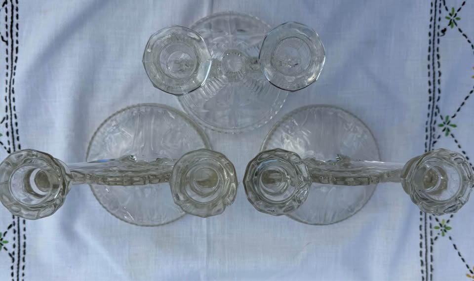 Vintage Art Deco Glass Candle Holders – Original 1930s Jeannette Pair & Federal Wigwam - photo 7