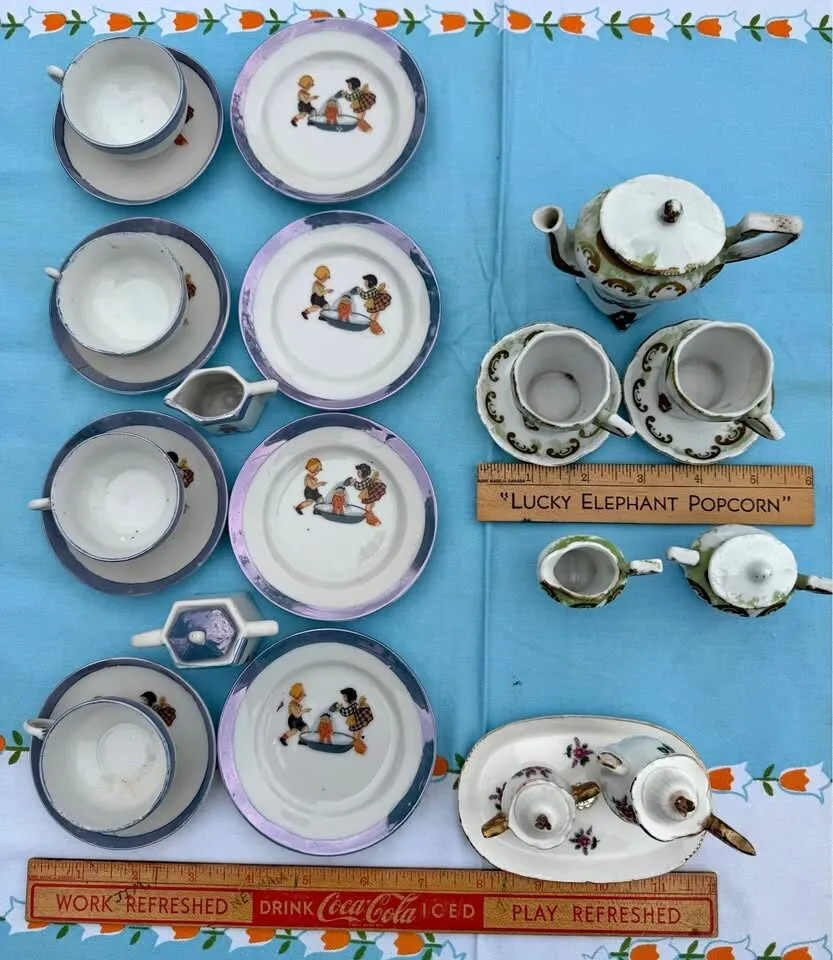 Antique & Vintage Miniature Doll Tea Set Lot (3 Sets) – Bundle Deal - photo 2