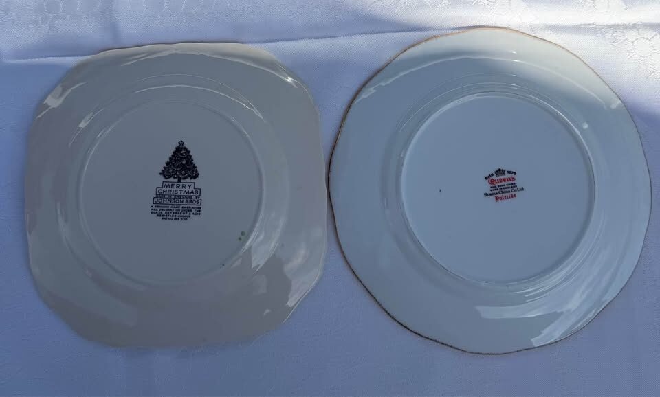 Vintage English Christmas Wall Display Plates (Set of 2) – Hardware Included - photo 4