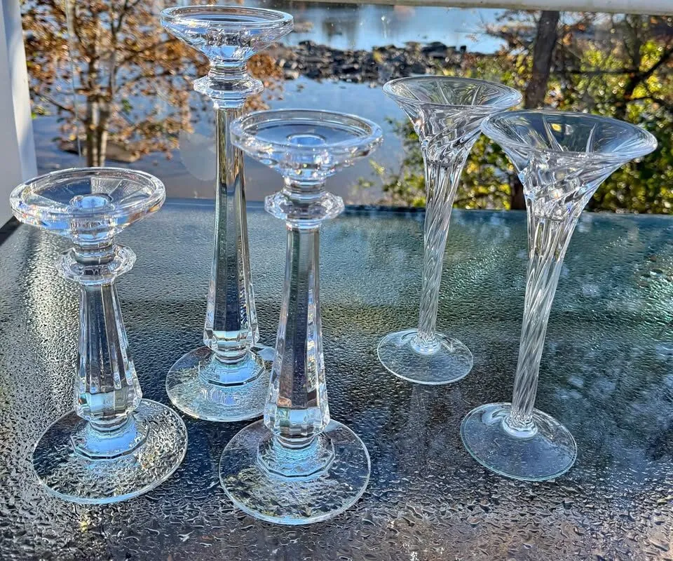 Vintage High-End Lead Crystal Candlestick Collection - 2 Premium Sets - photo 1