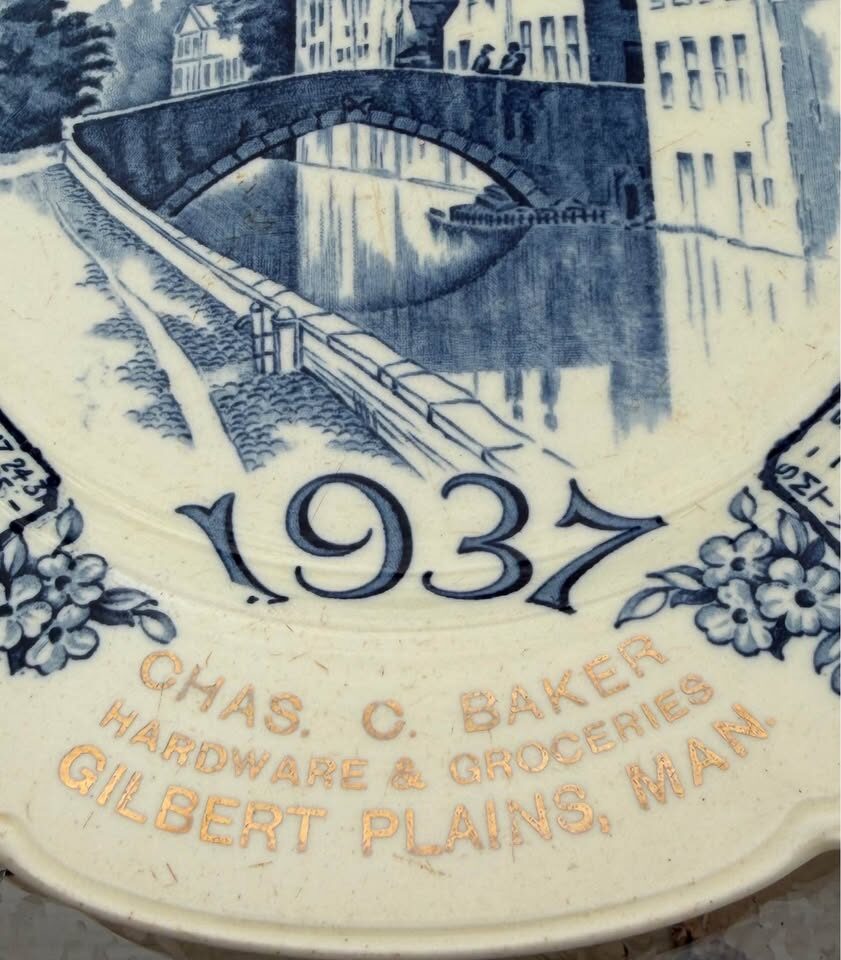 Vintage 1937 Canadian Advertising Calendar Plate – Chas. C. Baker, Manitoba - photo 2