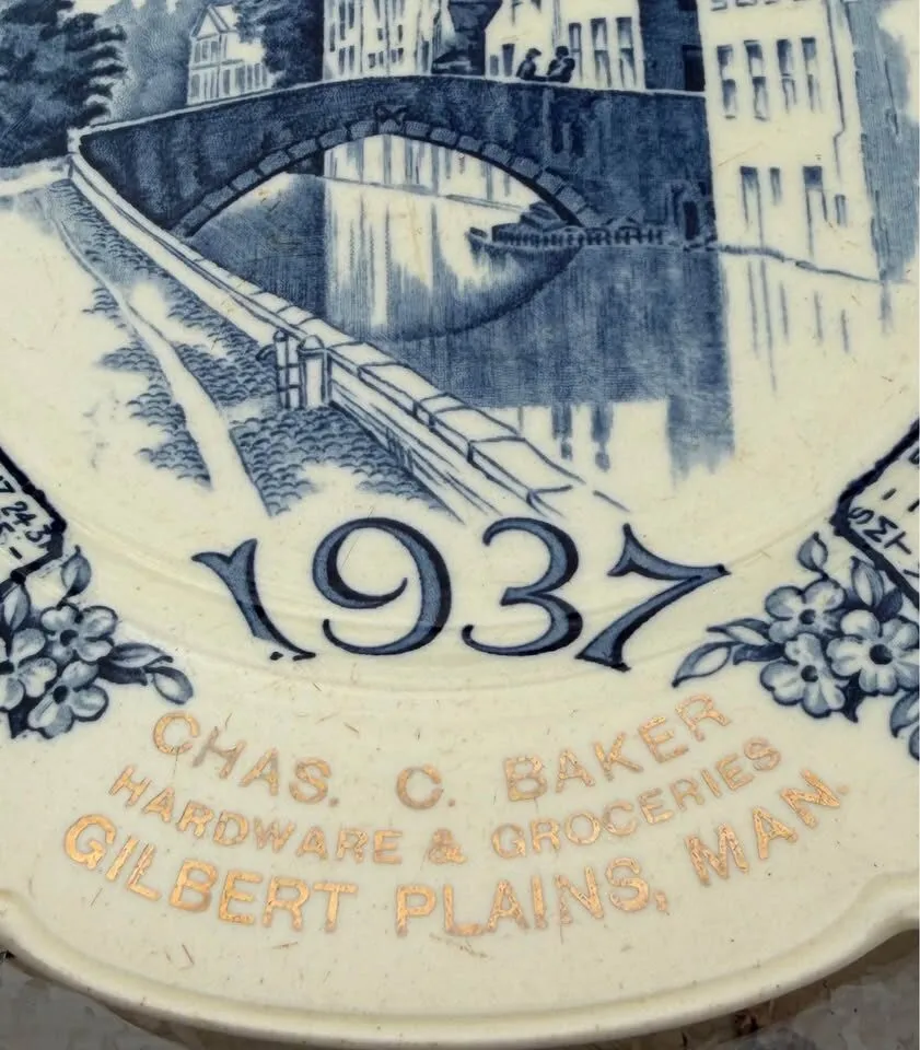 Vintage 1937 Canadian Advertising Calendar Plate – Chas. C. Baker, Manitoba - photo 2