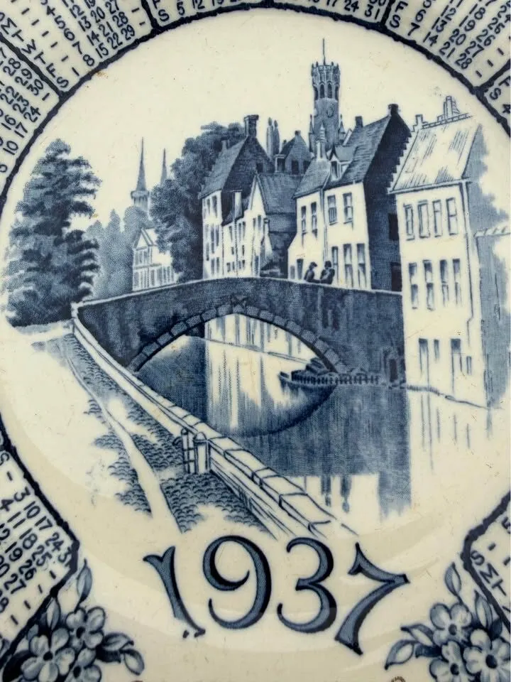 Vintage 1937 Canadian Advertising Calendar Plate – Chas. C. Baker, Manitoba - photo 3